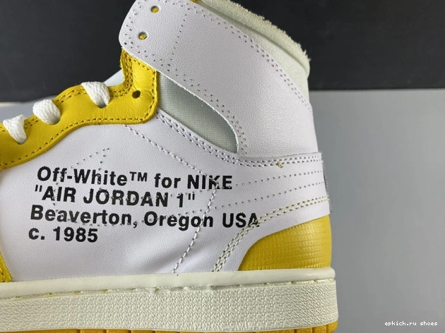 Cheap White Jordan Yellow-Cone Powder AQ0818-149 1 Dark Off-White NRG Air x 0730